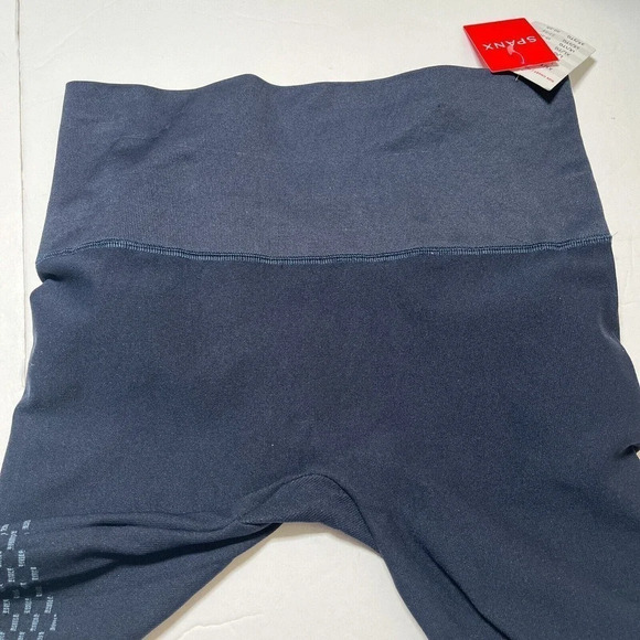 SPANX $88 Seamless Tummy Control Moto Leggings Look at Me Now Indigo Sky Size M - Picture 7 of 9